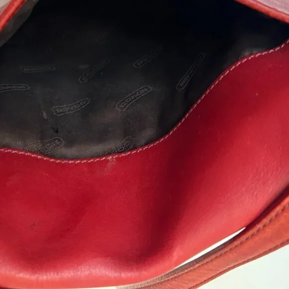 Vintage Coach Legacy Flap Leather Crossbody 9592 Red - Picture 7 of 10